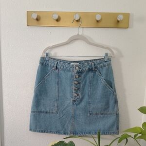 Topshop Light Blue Denim Mini Skirt